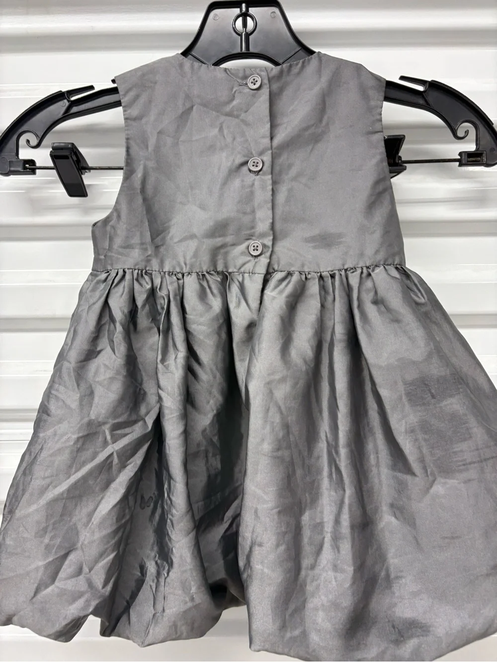 Gymboree Girls Gray A-Line Sleeveless Embroidered Button Back Dress